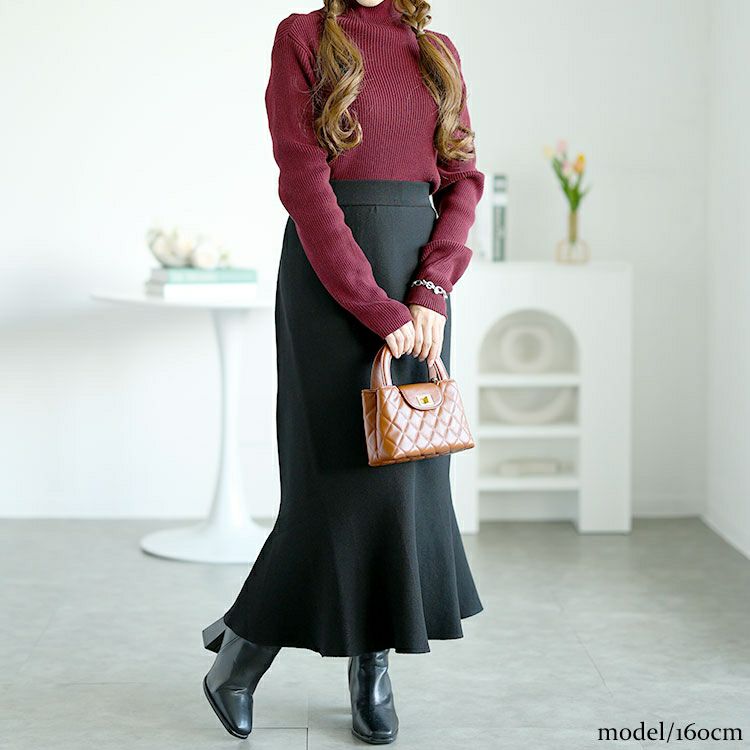 大きいサイズ レディース ストレッチニットマーメイドスカート　goldy-1556