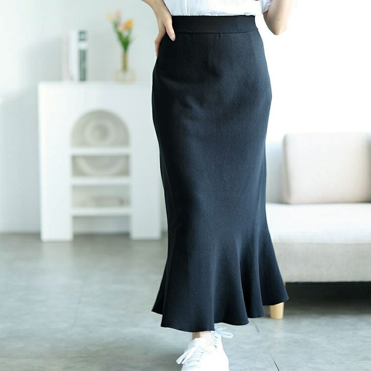 大きいサイズ レディース ストレッチニットマーメイドスカート　goldy-1556