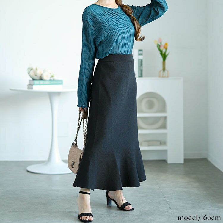 大きいサイズ レディース ストレッチニットマーメイドスカート　goldy-1556