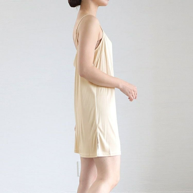 大きいサイズ レディース 吸汗速乾透けないペチコートキャミソールワンピース　cpdai-659092 【メール便可】