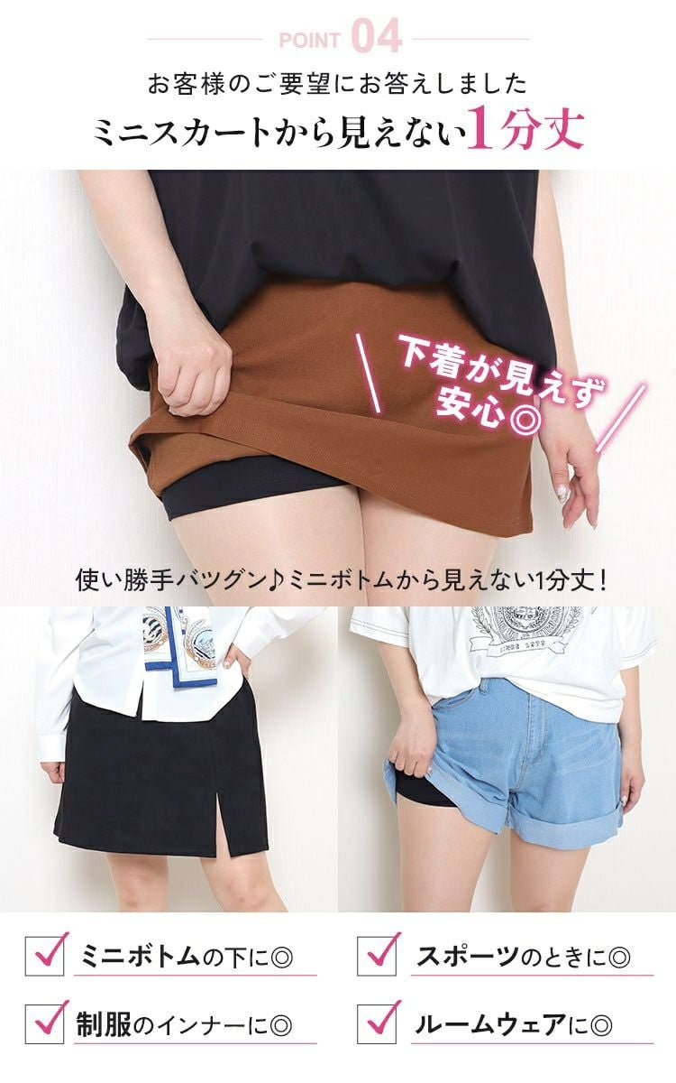 大きいサイズ レディース 1分丈スパッツ　sw-0688 【メール便可】