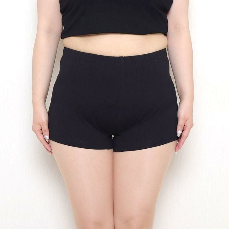 大きいサイズ レディース 接触冷感1分丈スパッツ　sw-0689 【メール便可】 ブラック