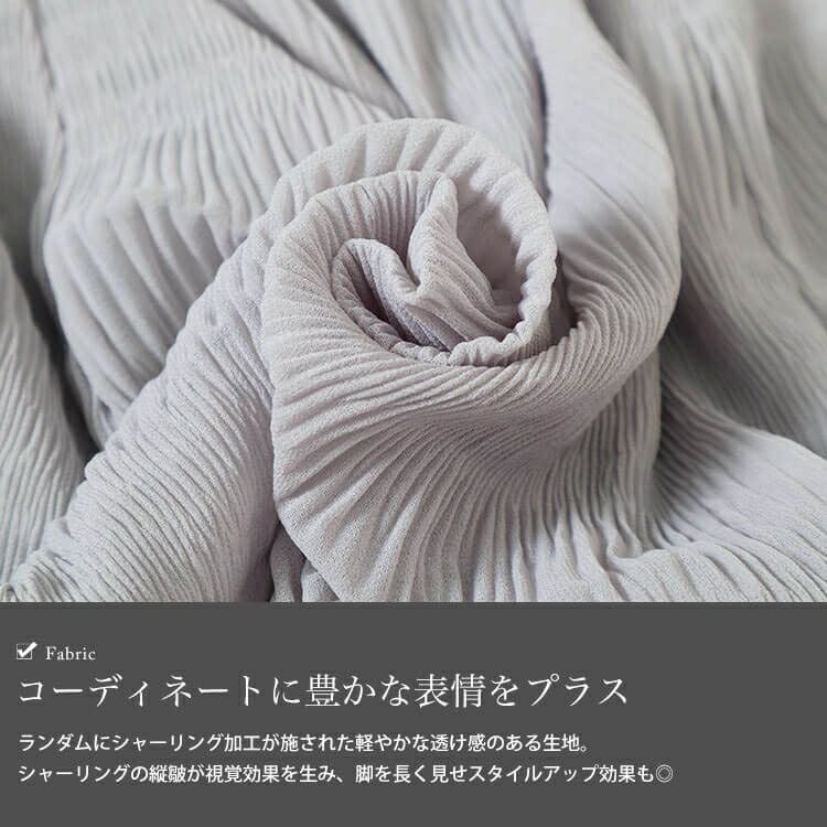 大きいサイズ レディース ランダムシャーリング裾レーススカート　sfe-0010