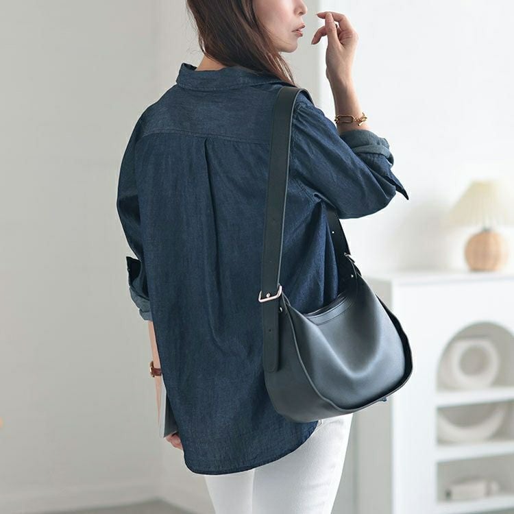 大きいサイズ レディース コットンデニムシャツ　cpdai-640539