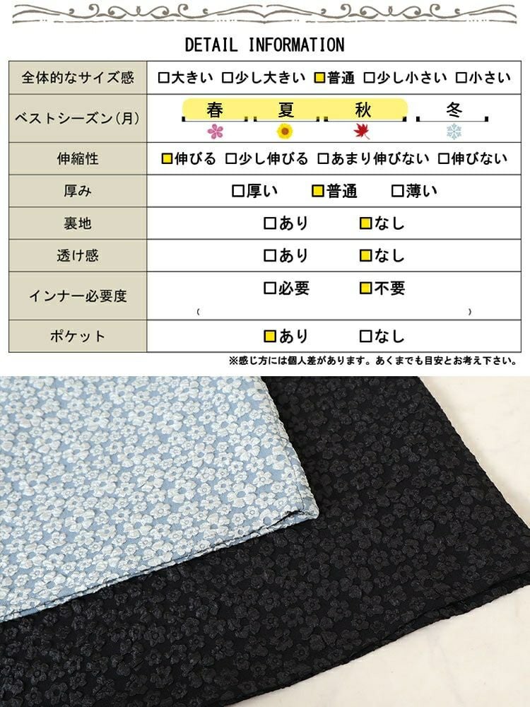 大きいサイズ レディース 小花ジャガードギャザーポケットジャンパースカート　cpdai-640515