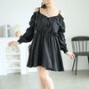 大きいサイズ レディース レースアップオフショルワンピース　goldy-1560 ブラック