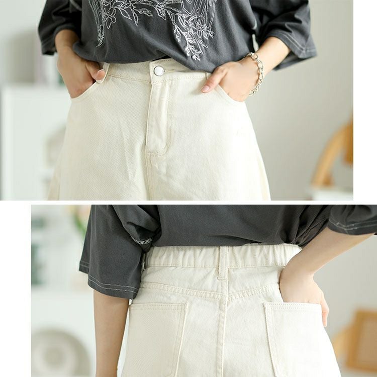 大きいサイズ レディース カットオフデニムショートパンツ　goldy-1557 【メール便可】