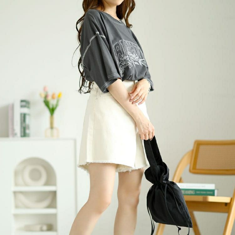 大きいサイズ レディース カットオフデニムショートパンツ　goldy-1557 【メール便可】