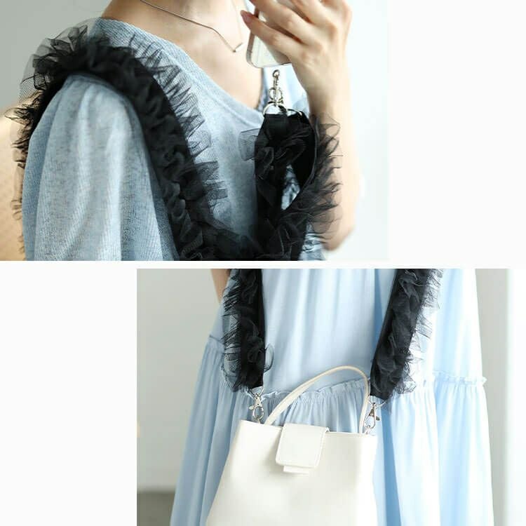 大きいサイズ レディース ワイドレーススマホストラップ＆バッグショルダー　art-al002 【メール便可】