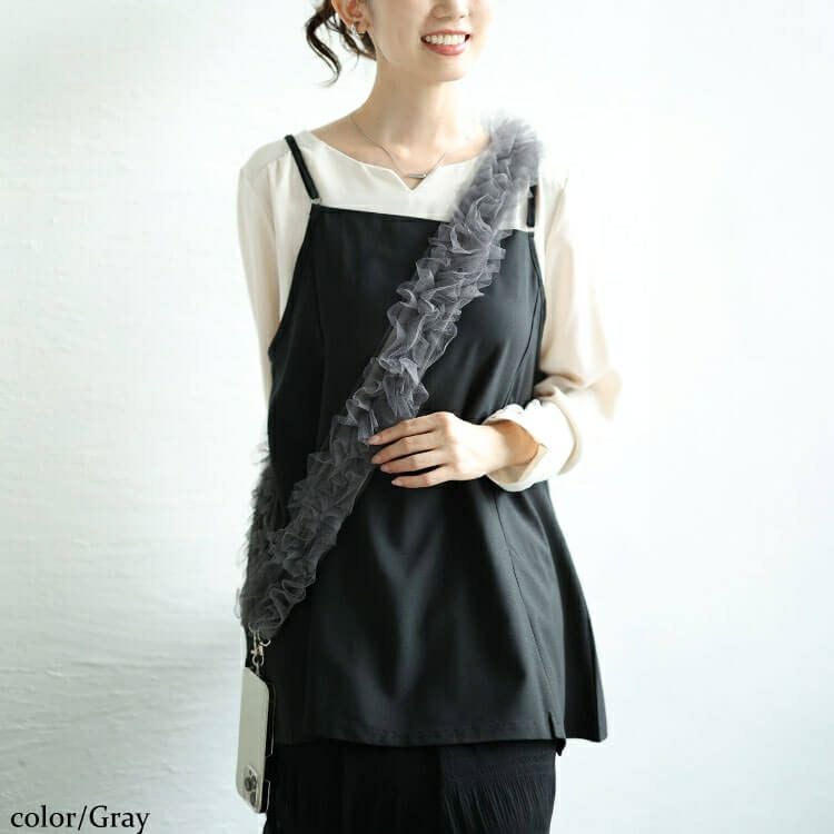 大きいサイズ レディース ワイドレーススマホストラップ＆バッグショルダー　art-al002 【メール便可】