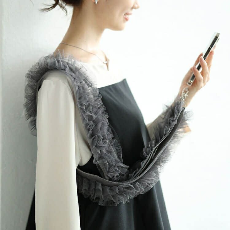 大きいサイズ レディース ワイドレーススマホストラップ＆バッグショルダー　art-al002 【メール便可】