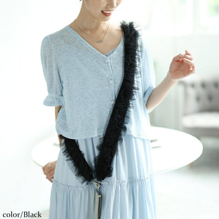 大きいサイズ レディース ワイドレーススマホストラップ＆バッグショルダー　art-al002 【メール便可】