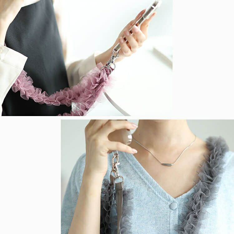 大きいサイズ レディース レーススマホストラップ＆バッグショルダー　art-al001 【メール便可】