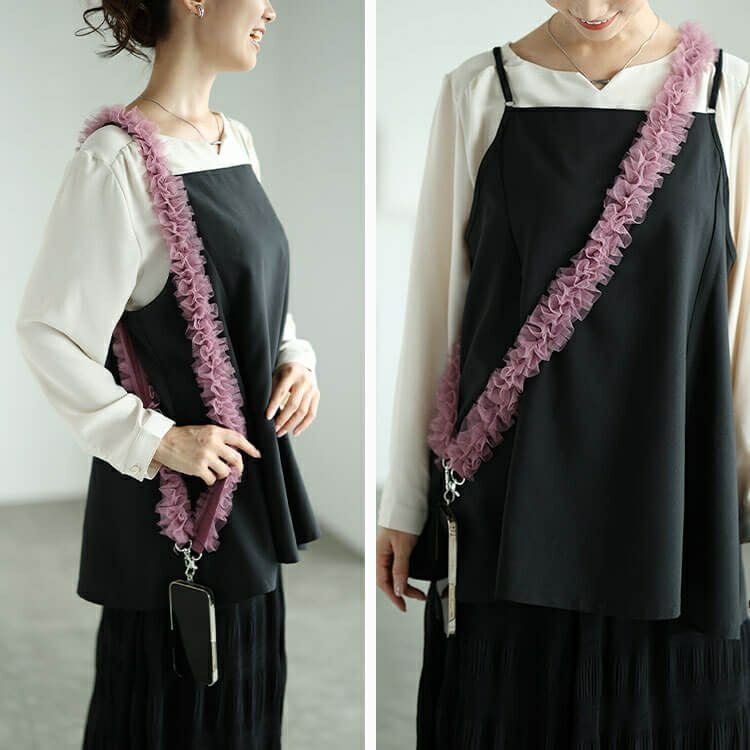 大きいサイズ レディース レーススマホストラップ＆バッグショルダー　art-al001 【メール便可】