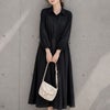 大きいサイズ レディース 楊柳ウエストドロストシャツワンピース　fem-515