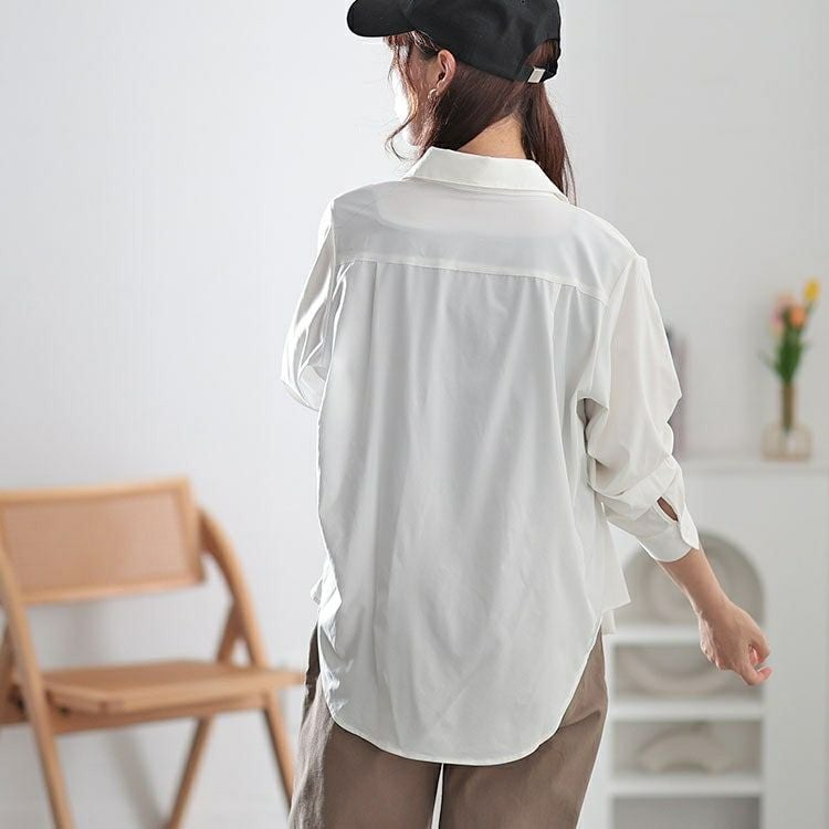 大きいサイズ レディース レギュラーカラーシャツ　fem-507 【メール便可】