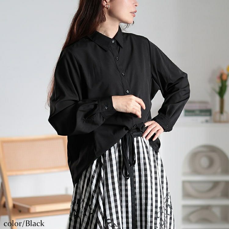 大きいサイズ レディース レギュラーカラーシャツ　fem-507 【メール便可】