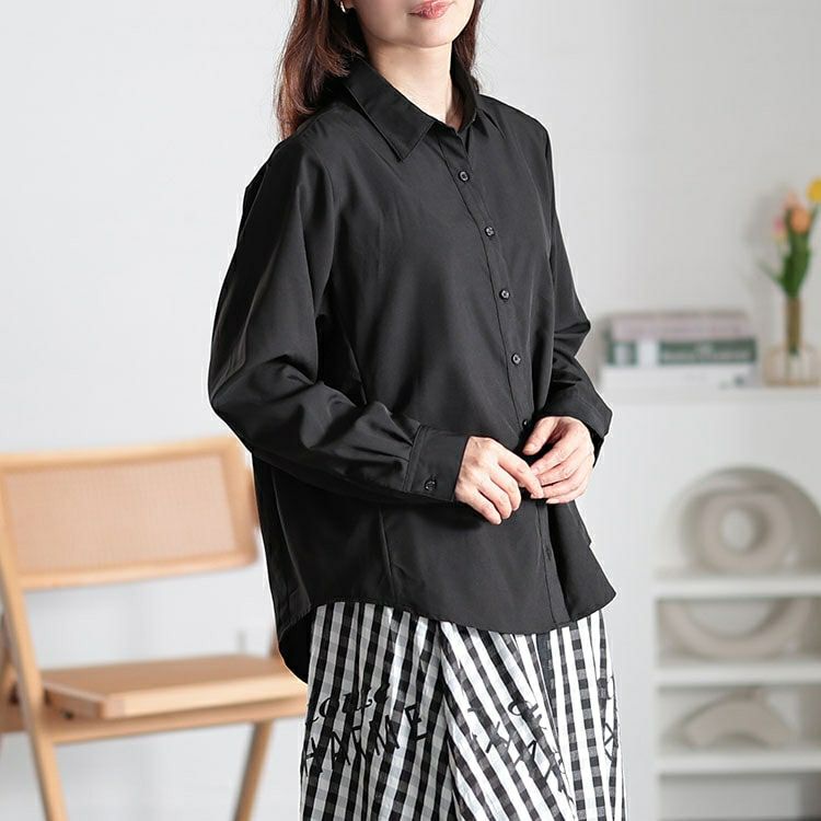 大きいサイズ レディース レギュラーカラーシャツ　fem-507 【メール便可】