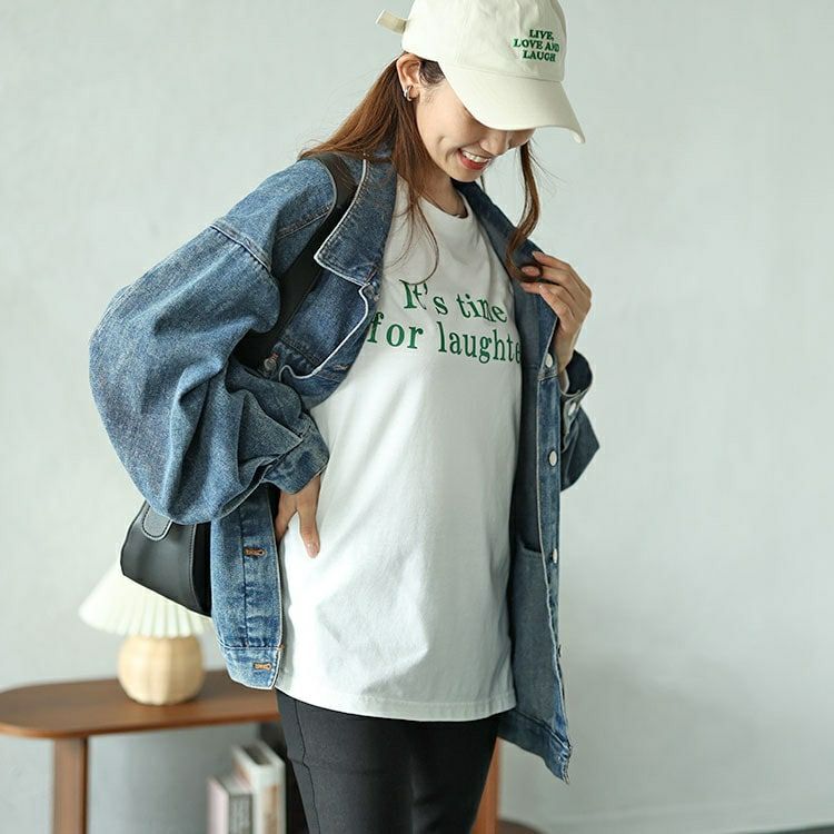 大きいサイズ レディース ロゴプリントロンT　fem-506