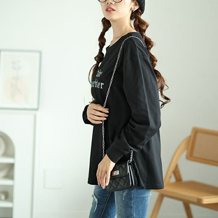 大きいサイズ レディース ロゴプリントロンT　fem-506