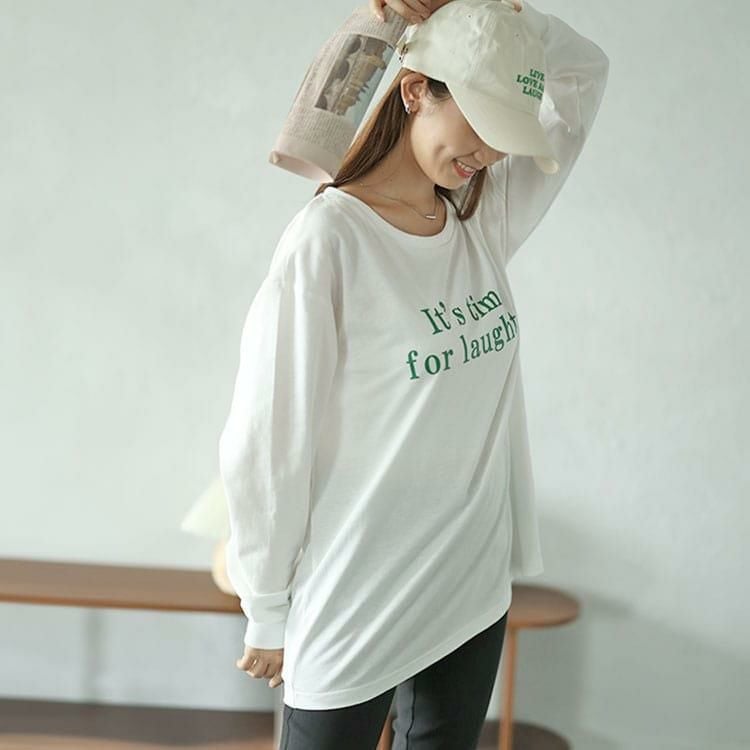 大きいサイズ レディース ロゴプリントロンT　fem-506 ホワイト