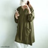 大きいサイズ レディース キーネックイレヘムチュニック　fem-509 カーキ