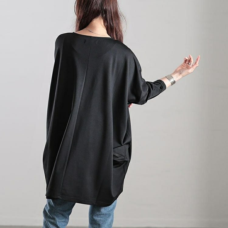 大きいサイズ レディース Vネックワイドコクーンチュニック　fem-502