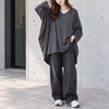 大きいサイズ レディース Vネックワイドコクーンチュニック　fem-502