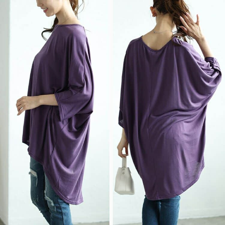 大きいサイズ レディース テールカットワイドドルマンプルオーバー　cast-5546018 【メール便可】