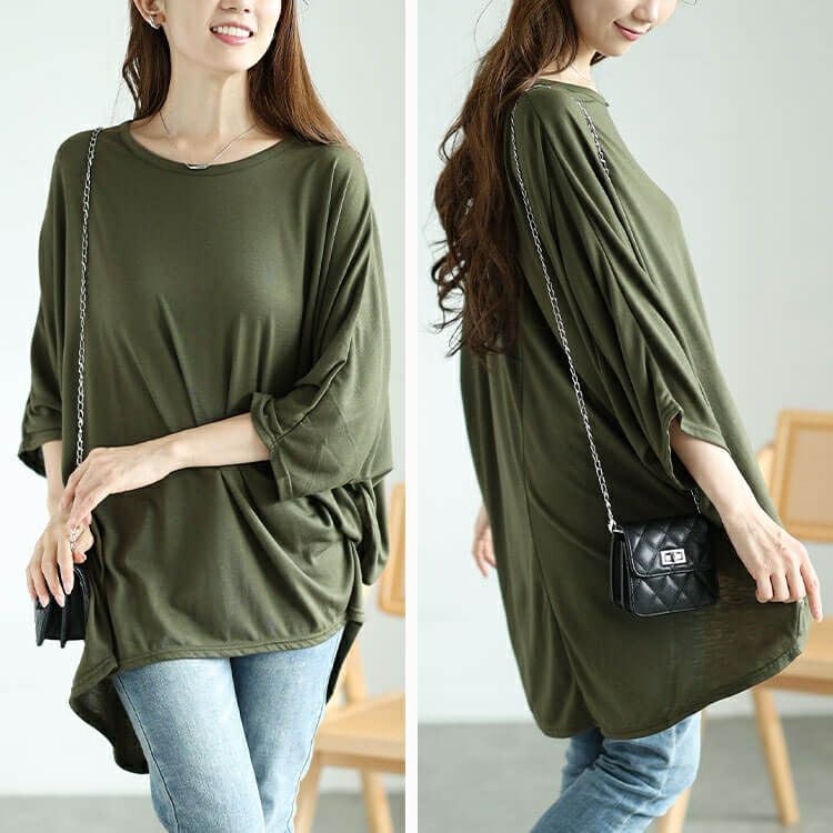 大きいサイズ レディース テールカットワイドドルマンプルオーバー　cast-5546018 【メール便可】