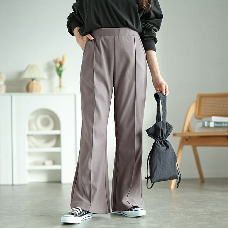 大きいサイズ レディース センターシームフレアパンツ　kt-151