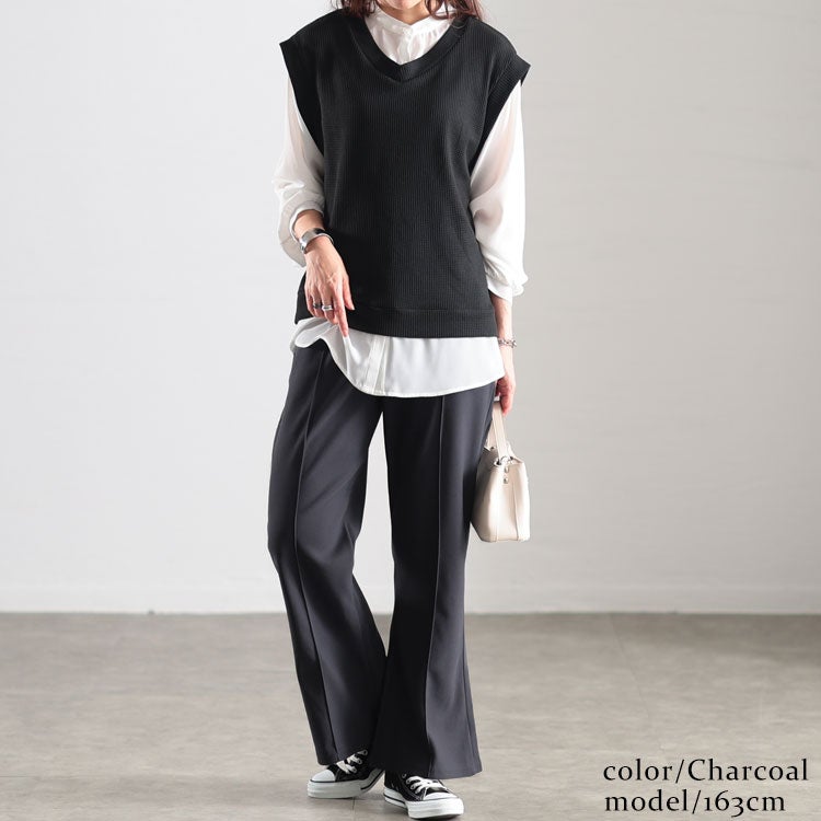 大きいサイズ レディース センターシームフレアパンツ　kt-151