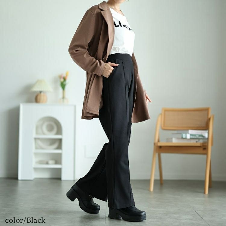 大きいサイズ レディース センターシームフレアパンツ　kt-151