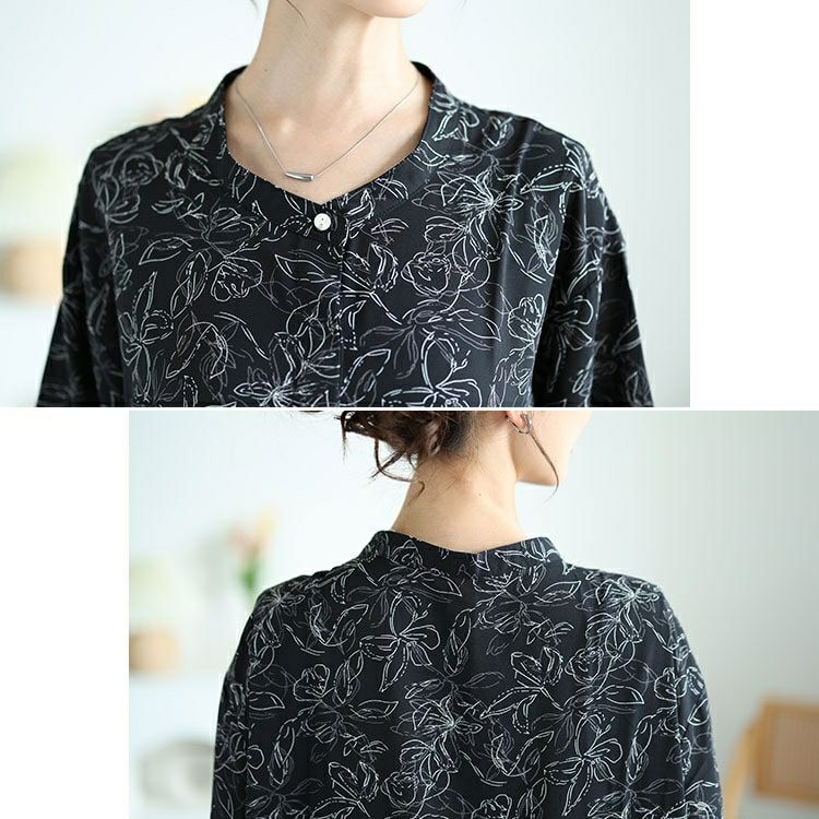 大きいサイズ レディース ギャザー切り替え花柄マキシワンピース　maru-30062