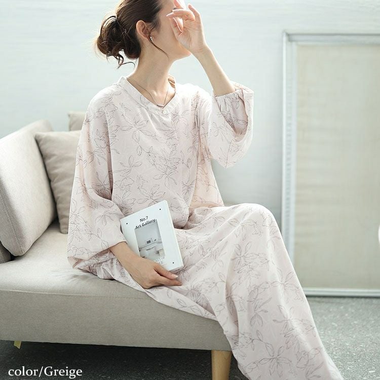 大きいサイズ レディース ギャザー切り替え花柄マキシワンピース　maru-30062