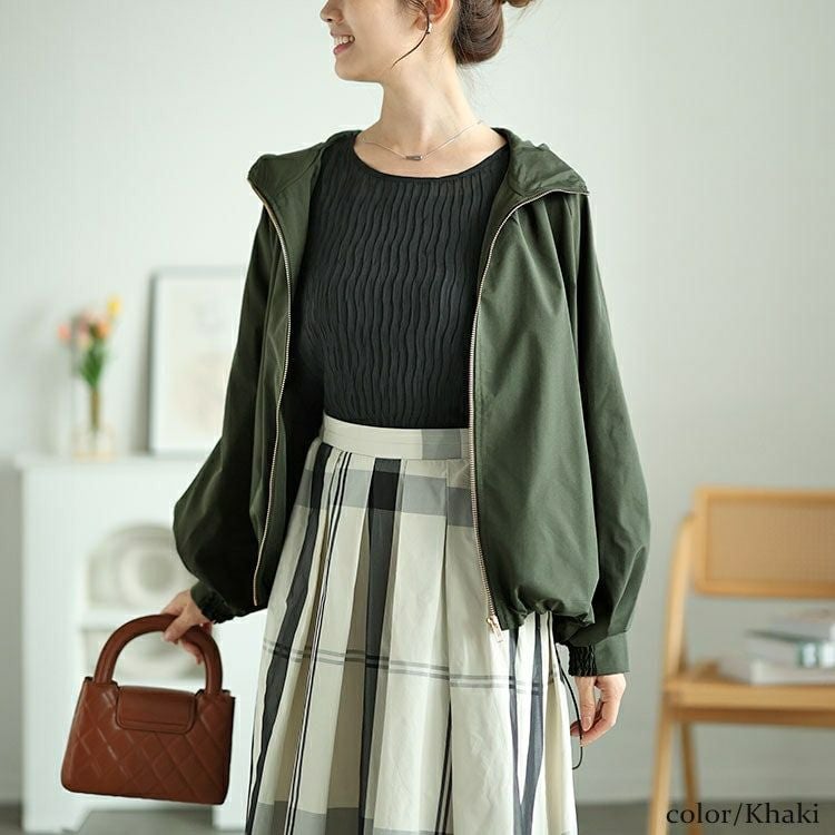 大きいサイズ レディース ボリュームスリーブマウンテンパーカー　maru-30060