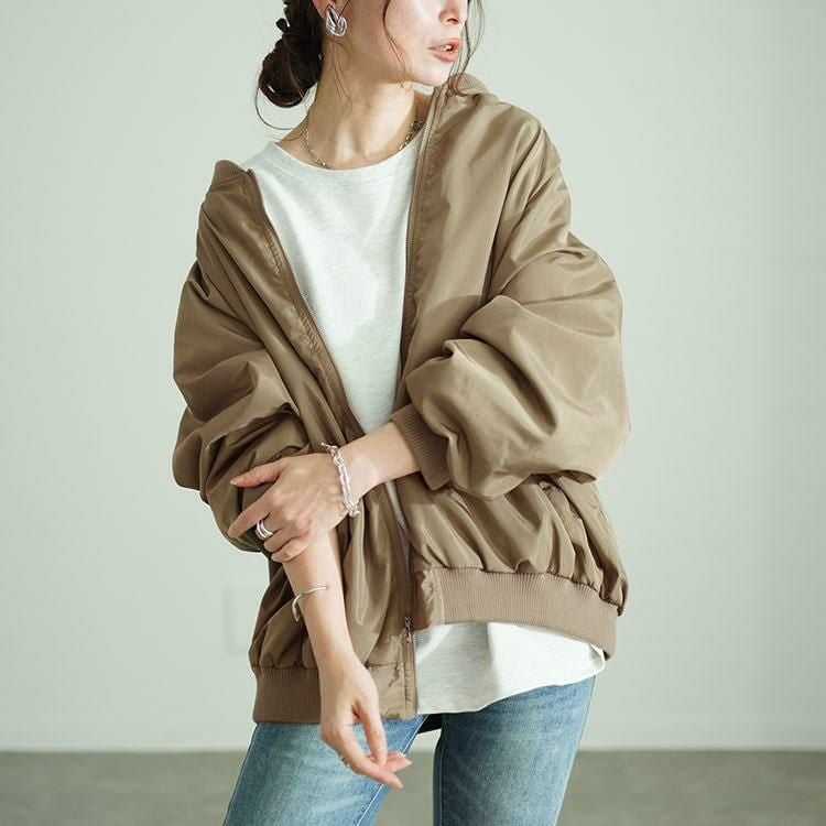 大きいサイズ レディース オーバーサイズMA-1ジャケット　sada-6916 カーキ