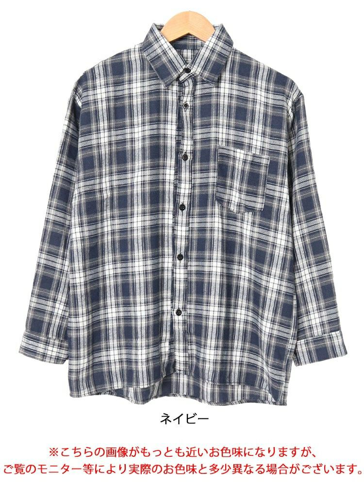 大きいサイズ レディース チェック柄ネルシャツ　goldy-1563 【メール便可】