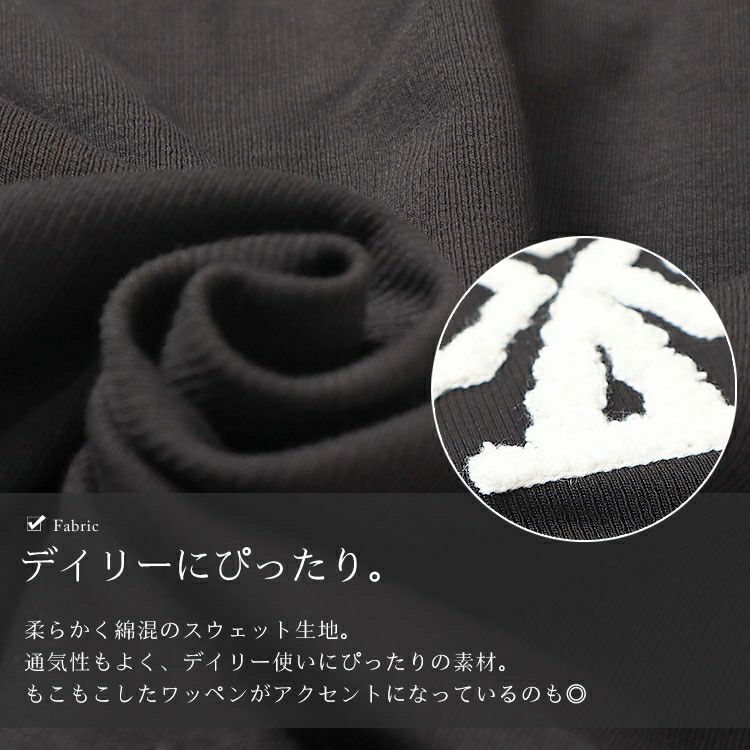 大きいサイズ レディース スペードワッペン付きパーカーロングワンピース　goldy-1562