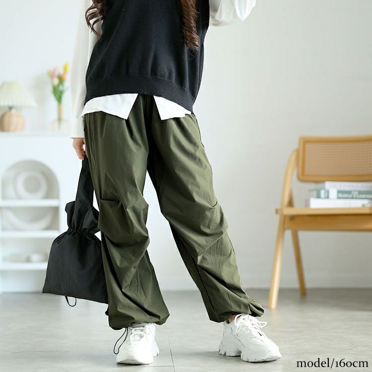 大きいサイズ レディース 裾ドローコードカーゴパンツ　goldy-1554 【メール便可】