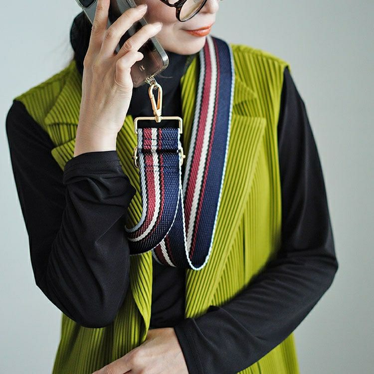 大きいサイズ レディース ランダムストライプマルチショルダーストラップ　art-006 【メール便可】