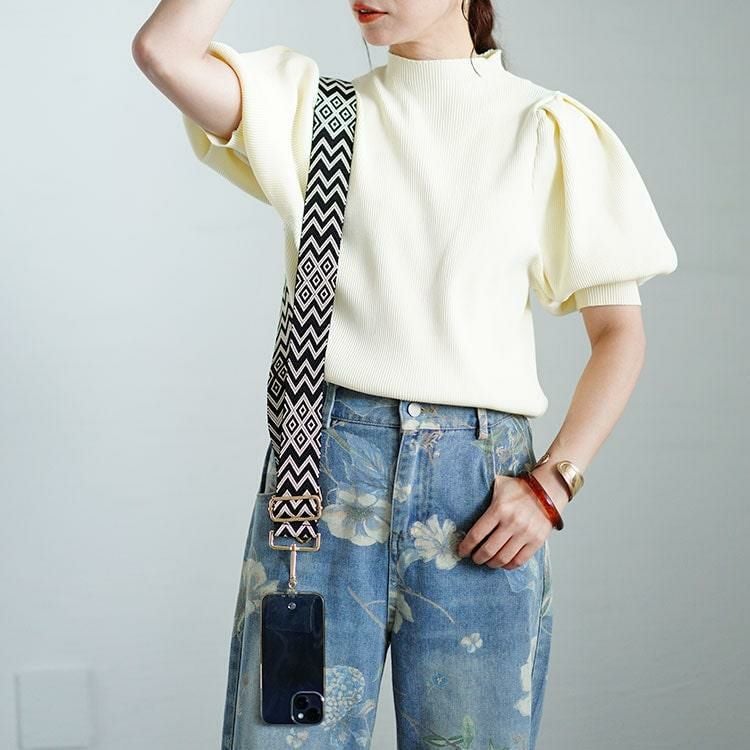 大きいサイズ レディース トライバル柄マルチショルダーストラップ　art-005 【メール便可】 ブラック