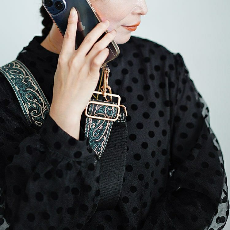 大きいサイズ レディース ペイズリー柄マルチショルダーストラップ　art-004 【メール便可】