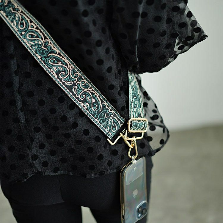 大きいサイズ レディース ペイズリー柄マルチショルダーストラップ　art-004 【メール便可】