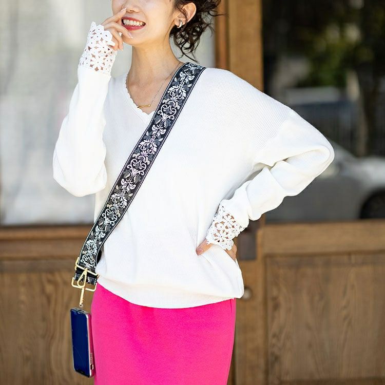 大きいサイズ レディース ダマスク柄マルチショルダーストラップ　art-003 【メール便可】