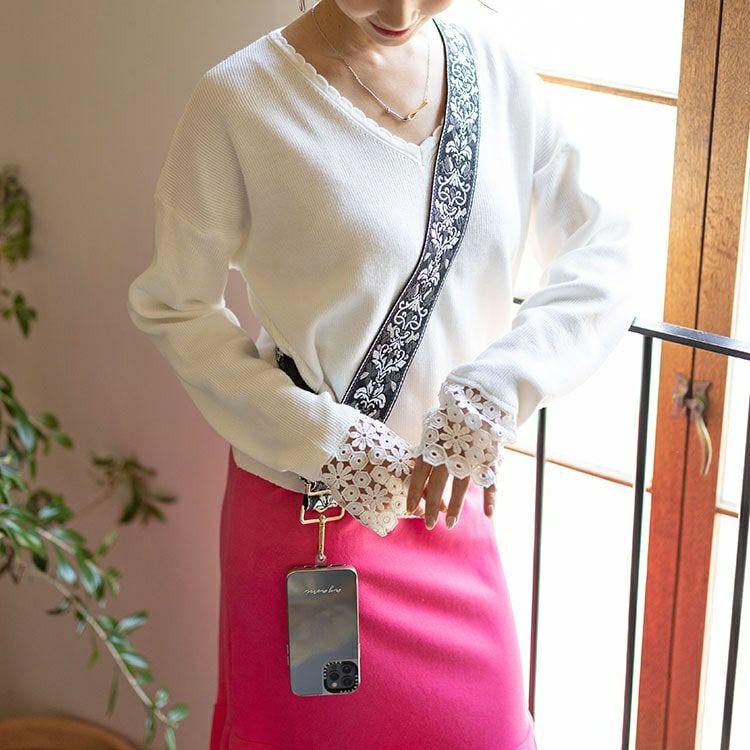 大きいサイズ レディース ダマスク柄マルチショルダーストラップ　art-003 【メール便可】