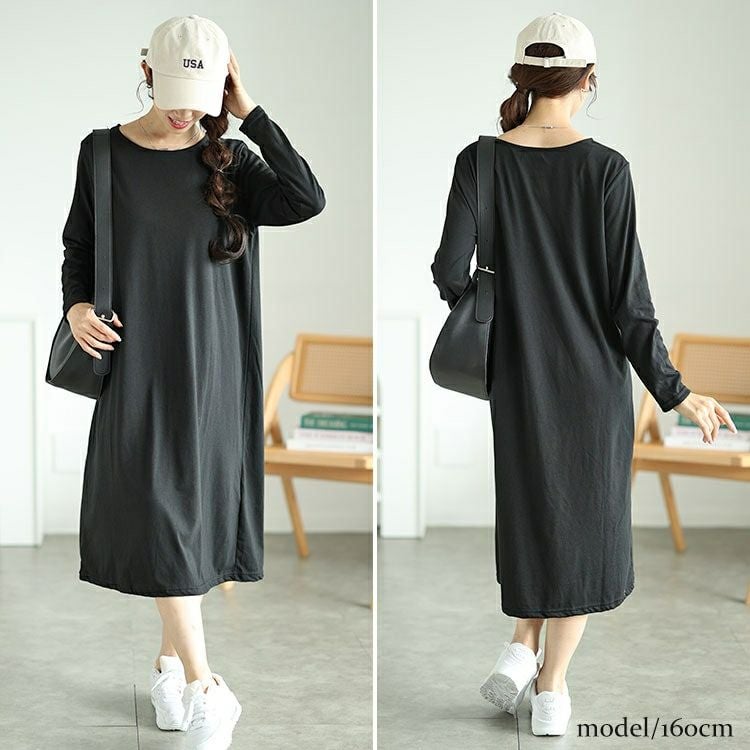 大きいサイズ レディース チュールワンピース＆カットソーワンピース2点セット　plan-250057