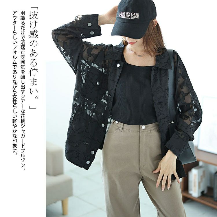 大きいサイズ レディース フラワージャガードシアージャケット　sw-0670