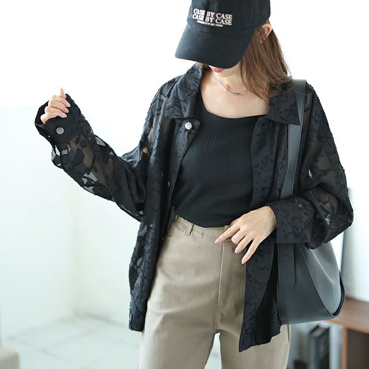 大きいサイズ レディース フラワージャガードシアージャケット　sw-0670