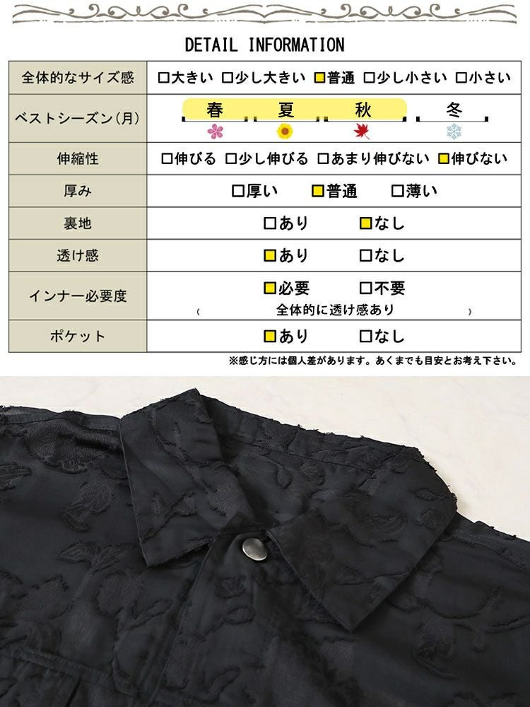 大きいサイズ レディース フラワージャガードシアージャケット　sw-0670